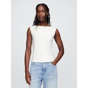 NWT Gap Modern Boatneck Tank, large, new off white